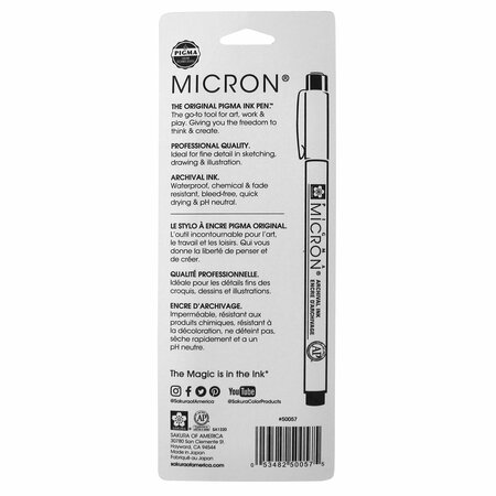 Sakura Pigma Micron Pen 3 pc set 08, 10, 12, Black, 3PK 50057